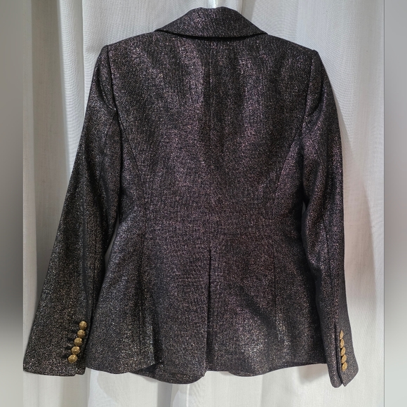 Veronica‎ Beard Ashburn Dickey Jacket blazer Sparkly Shimmer Gold Black 0 - Picture 7 of 8